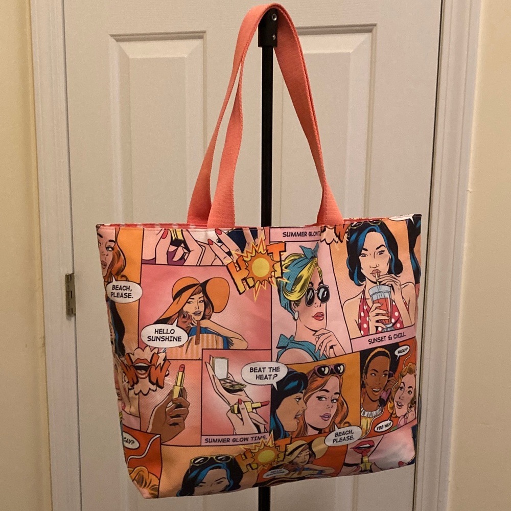 Estee Lauder Vibrant Comic Art Print Tote / Beach bag